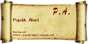 Pupák Ábel névjegykártya